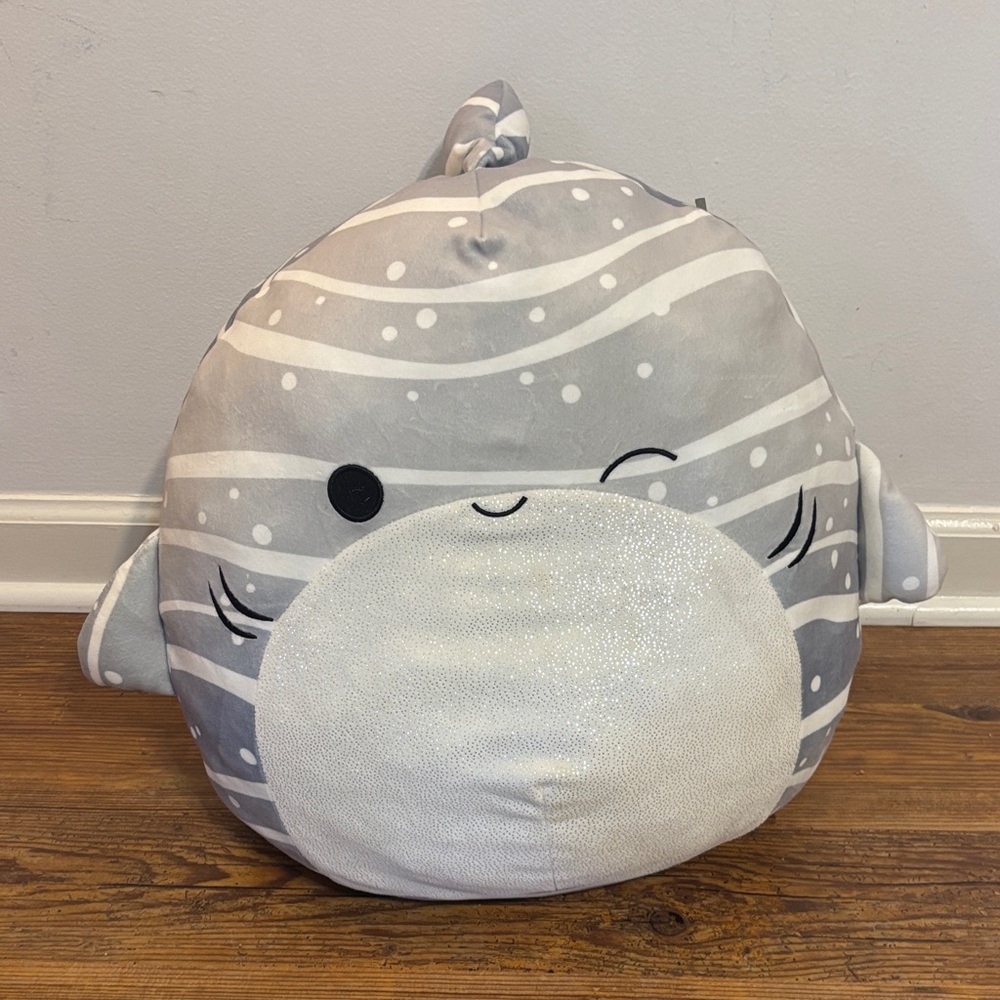 Shark Squishmellow with a holographic stomach
